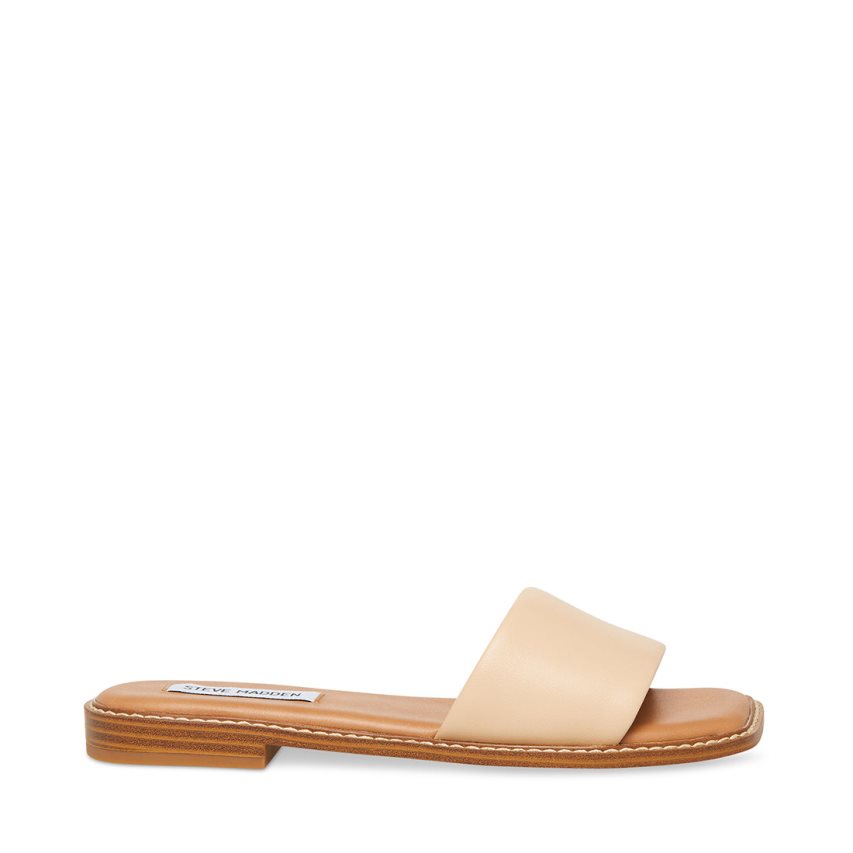 Sandalias de Diapositivas Steve Madden ra Cuero Mujer Beige | ES BX0291